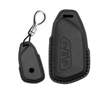 Rondrive Coque de clé à 3 boutons compatible avec Volkswagen Golf 8 2020-2026 - Porte-clés de voiture en cuir fait à la main pour VW ID.3 ID.4 ID6 - Noir