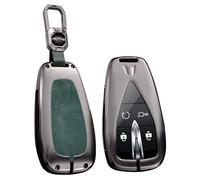 Rondrive Coque de clé compatible avec Changan CS35 CS55 CS75 Plus Eado UNI-T UNI-K Coque de clé de voiture en métal et cuir pour Oushang X5 X8 EV, vert