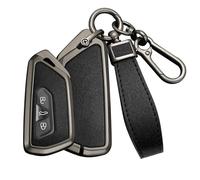 Rondrive Coque de e voiture compatible avec C-upra Born Formentor pour VW Golf 8 MK8 Seat Leon MK4 Ateca Tarraco Skoda Octavia - Cuir PU + alliage de zinc - Noir