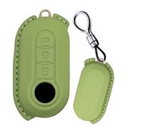 Rondrive Coque de clé de voiture en cuir compatible avec Fiat 500 500C 500L 500X Brava Doblo Ducato Fiorino Punto Panda Palio Qubo Girly Vert pastel