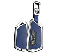 Rondrive Coque de e voiture en métal compatible avec VW Seat Leon MK4 Tarraco Ateca Leon 2024 2025 2026 - En cuir synthétique - 3 boutons