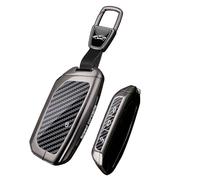Rondrive Coque de clé de voiture en métal pour BMW i7 G07 Série 1 2 F74 X5 G05 X1 U11 X2 U10 X3 G45 M135 X28i X6 Xdrive40i Coque porte-clés 4 boutons Accessoires Fibre de carbone Noir-1