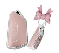 Rondrive Coque de e voiture en TPU pour VW ID.3 ID.4 Golf 8 Skoda Kodiaq Cupra Octavia pour Ford Tourneo Connect 2024 2025 Coque à strass Porte-clés Accessoires 3 boutons