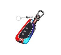 Rondrive Coque de clé sportive compatible avec VW Golf 8 Caddy 5 Tayron 2024-2026 ID.7 ID.3 ID.5, en silicone lumineux, 3 boutons, rouge