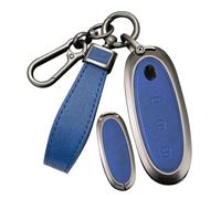 Rondrive Coque de protection de clé compatible avec Dongfeng Nammi Box 2024 2025 2026 3 boutons Coque de clé de voiture avec porte-clés B Bleu