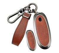 Rondrive Coque de protection de clé compatible avec Dongfeng Nammi Box 2024 2025 2026 3 boutons Coque de clé de voiture avec porte-clés B Marron