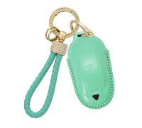 Rondrive Coque de protection pour clé de voiture compatible avec Tesla Model X 2017-2026, en cuir, modèle X, avec porte-clés - Bleu