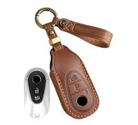 Rondrive Étui de e voiture en cuir - Convient pour Mercedes 2020-2026 S G E C Classe W206 GLC X254 CLE EQE EQS 300 350 450 500 560 580 AMG - Marron