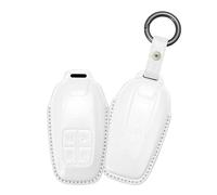 Rondrive Étui de e voiture en cuir véritable compatible avec Ferrari 488 F8 812 LaFerrari GTC4Lusso Portofino Couleurs vives avec sangle porte-clés Blanc