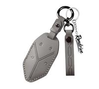 Rondrive Étui de clé rétro en cuir - Convient pour BYD Leopard 5 Bao 5 Bao 8 Denza B8 B5 2024 2025 2026 - Accessoire de e voiture - Gris