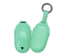 Rondrive Étui de protection en cuir de chèvre pour clé de voiture - Convient pour Tesla Model X 2017-2026 - Accessoires - Bleu