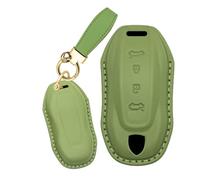 Rondrive Étui de protection en cuir pour clé de voiture compatible avec Macan EV 2024 2025 2026 Cayenne EV - Vert pastel