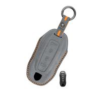Rondrive Étui en cuir fait main pour e voiture compatible avec Porsche Macan EV 2025 2024 Cayenne EV 2026 Porte-clé pour homme femme, Gris-foncé-C