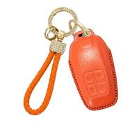 Rondrive Étui pour e voiture en cuir fait à la main compatible avec Ferrari 488 F8 812 LaFerrari GTC4Lusso Portofino avec sangle en diamant - Orange