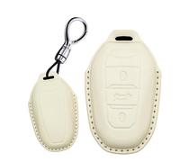Rondrive Girly Coque de clé de voiture en cuir faite à la main pour Citroën C3 C5 C4 DS5 DS5 DS3 DS7 Blanc cassé