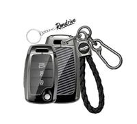 Rondrive Housse à clé rabattable Compatible avec Kia Stonic Picanto JA Rio 2017-2025 NIRO EV Sportage QL 2016-2020 Coque de n métal Noir