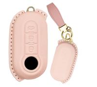 Rondrive Housse de clé de voiture en cuir compatible avec Fiat 500 500C 500L 500X Brava Doblo Ducato Fiorino Punto Panda Palio Qubo Girly Rose pastel