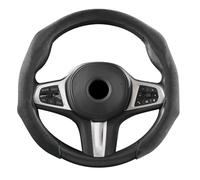 Rondrive Housse de volant de voiture - En daim - Universelle - Antidérapant et durable - Pour volants de 37 à 38 cm - Noir