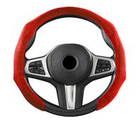 Rondrive Housse de volant de voiture - En daim - Universelle - Antidérapant et durable - Pour volants de 37 à 38 cm - Accessoires d'intérieur - Rouge