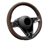 Rondrive Housse de volant en cuir - Universelle - Été et hiver - Protection de volant - Pour volants ronds de 37 à 38,5 cm - Type D - Antidérapant - Accessoire de voiture intérieur - Marron