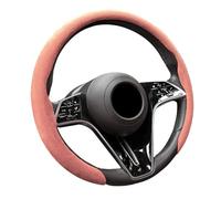 Rondrive Housse de volant en cuir - Universelle - Été et hiver - Protection de volant - Pour volants ronds de 37 à 38,5 cm - Type D - Antidérapant - Accessoire de voiture intérieur - Rose clair