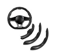 Rondrive Housse de Volant en Look Carbone Compatible avec Audi A3 8Y A6 C8 4K A7 C8 A8 D5 Q4 Q7 Q8 E-Tron 55 RSQ8 SQ7 2020-2025 Housse de Volant en 3 Parties Protège-Volant Housse de Volant Accessoire