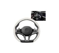 Rondrive Housse de volant segmentée aspect daim antidérapant - Convient pour VW Golf BMW Audi Mercedes Opel Dacia Sport - Housse de volant universelle 37-38 cm - Beige