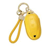 Rondrive Keyless - Étui de protection en cuir pour clé de voiture - Compatible avec Tesla Model S Model 3 Model Y - Jaune