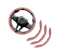 Rondrive Lot de 3 housses de volant en daim antidérapantes - 37-39 cm - Universelle - Pour volant de forme ronde - Accessoire de voiture - Rose