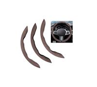 Rondrive Lot de 3 housses de volant en daim antidérapantes - 37-39 cm - Universelle - Pour volant de forme ronde - Accessoire de voiture - Style de voiture - Marron moka