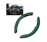 Rondrive Lot de 3 housses de volant universelles segmentées en daim - Antidérapantes - En cuir - 37-39 cm - Forme ronde - Pour voiture, SUV, camion - Vert