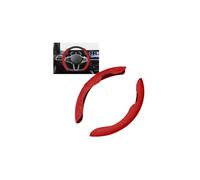 Rondrive Lot de 3 housses de volant universelles segmentées en daim - Antidérapantes - En cuir - 37-39 cm - Forme ronde - Pour voiture, SUV, camion - Rouge