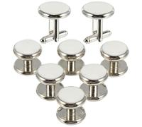 Ronds Boutons de Manchette en Cuivre Blanc Style Français