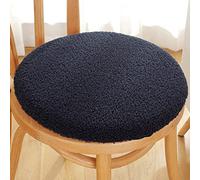 Ronds Coussin pour Chaise, Doux Amovible Mousse Mémoire Coussin de Siège Épais Resistentes Lavable Coussinets de Chaise pour Chaises de Bureau Cuisine Terrasse-Le noir-40x40cm(16x16pouces)