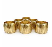Ronds de Serviette Dorés Motifs Géométriques en Laiton - Anneaux pour Serviettes Élégants pour Table Salle à Manger Cuisine - Ronds de Serviette Décoratifs Modernes - ASTER HOME (6)