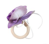 Ronds de serviette en bois sur le thème de l'orchidée conçus selon des principes nordiques pour tables de mariage et tables d'hôtellerie (C)