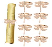 Ronds de Serviette en Métal 8 Pièces Ensemble de Ronds de Serviette en Métal Libellule Ensemble de Ronds de Serviette pour Fête de Mariage Banquet de Vacances Dîner de Noël Boucles de Serviette
