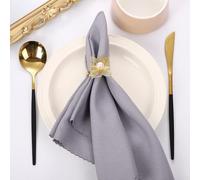 Ronds de serviette en métal avec un élégant design de fleur en perles creuses, pour mettre à niveau votre mariage, pour une fête ou une table à manger (E)