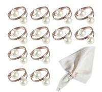 Ronds de Serviette en Métal Nacré, 8/12 Pcs Anneau Serviette Réglables Boucle pour Mariage, Anniversaire, Dîner, Réunions de Famille, Décorations de Table