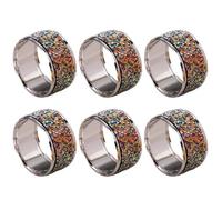 Ronds de serviette étincelants pour l'extérieur avec pièces de taille 6 fabriqués à partir de pierre transformant les repas ordinaires en expériences extraordinaires (colorés)