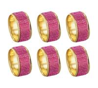 Ronds de serviette étincelants pour l'extérieur avec pièces de taille 6 fabriqués à partir de pierre transformant les repas ordinaires en expériences extraordinaires (rose)