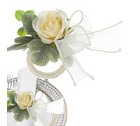 Ronds de serviette floraux, support décoratif de rose artificielle | Boucles de serviettes de table | Pour la Saint-Valentin, mariage, dîner, fête, réunion, décoration de table