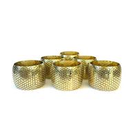 Ronds de Serviette Individuels Dorés à Motifs Géométriques - Lot de 6 Ronds de Serviette Élégants pour Habiller Votre Table - Lot de 6 Pièces Robustes Idéales pour Noël (6)