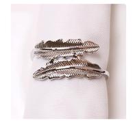 Ronds de serviette Porte-serviettes, Lot de 12 boucles de nappe de mariage en forme de feuille for décoration d'hôtel(Silver)