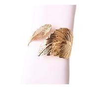 Ronds de serviette Porte-serviettes, Lot de 12 boucles de nappe de mariage en forme de feuille for décoration d'hôtel(Golden)