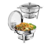 Ronds Réchaud à Buffet, Ensemble de Chauffe Plats Buffet 5L, Un Service de 2 Pièces Buffets Chauffants, Fêtes Mariages Dîners Noël