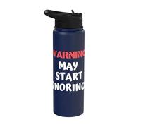 Ronflement cadeau pour lui - Avertissement peut commencer à ronfler drôle Stainless Steel Insulated Water Bottle