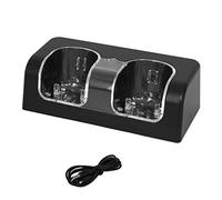 Rong Station de charge avec deux chargeurs pour télécommande Wii, chargeur avec poignée de jeu et affichage LED, câble de charge USB.