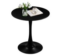 Rongbuk Petite table de salle à manger ronde de 70 cm, table moderne de style tulipe pour 1 à 2 personnes, table peu encombrante pour salle à manger, cuisine ou café, socle noir