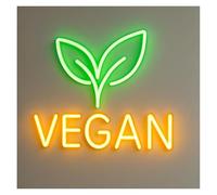 RONGCH Décor Mural Lumière Enseigne Lumineuse LED Néon Vegan À Intensité Variable Pour Restaurants, Cuisines, Buffets, Commerces De Légumes Et Boutiques De Produits Végétaliens 38cm(Style C)